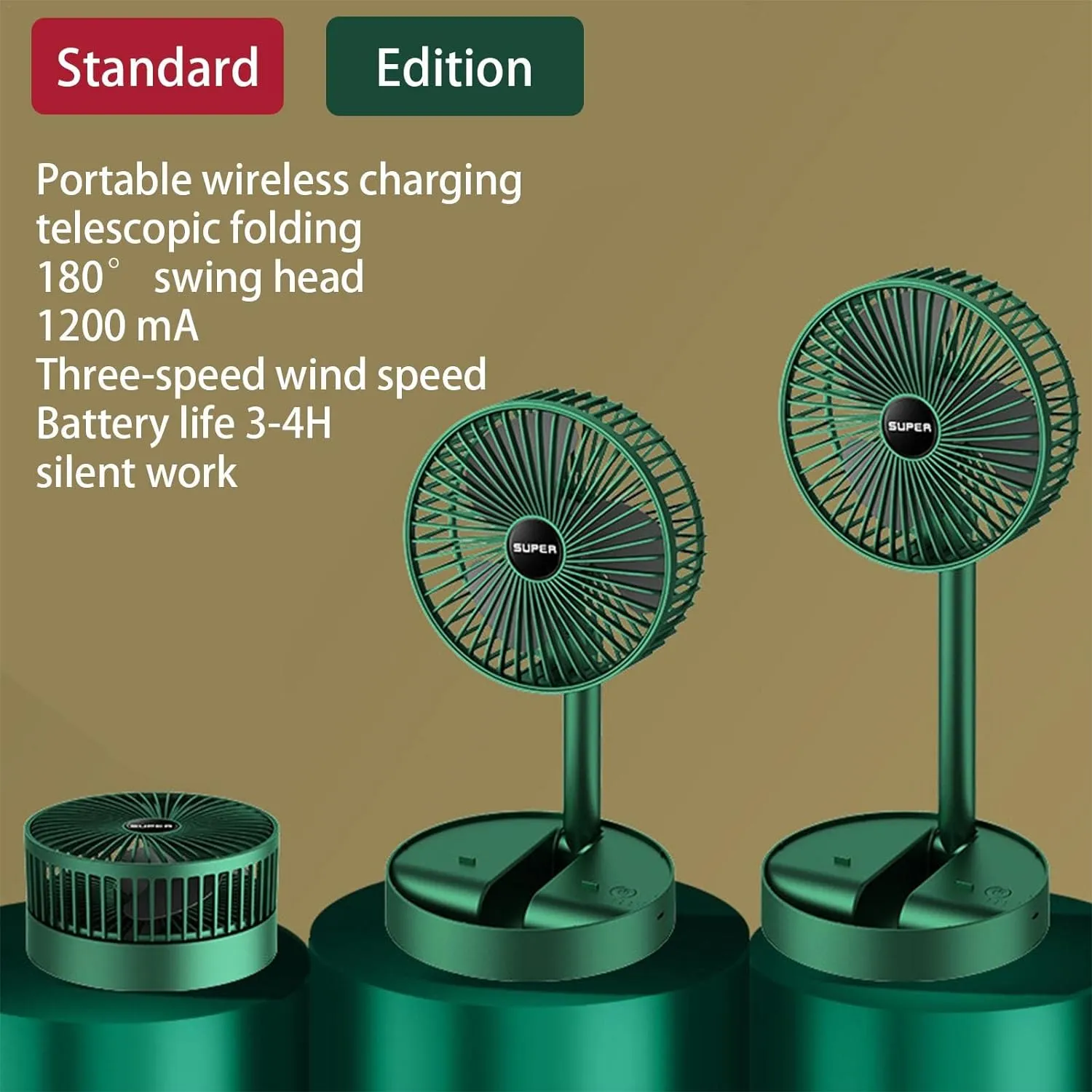 Multifunctional Desktop Circulation Fan | Foldable USB Rechargeable Portable Table Fan – Quiet, Adjustable & Fast-Charging Cooling Companion