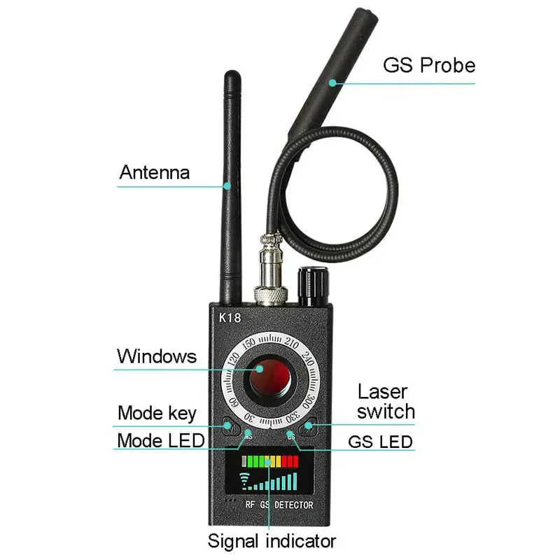 Multipurpose Cordless Anti Spy Camera Detector