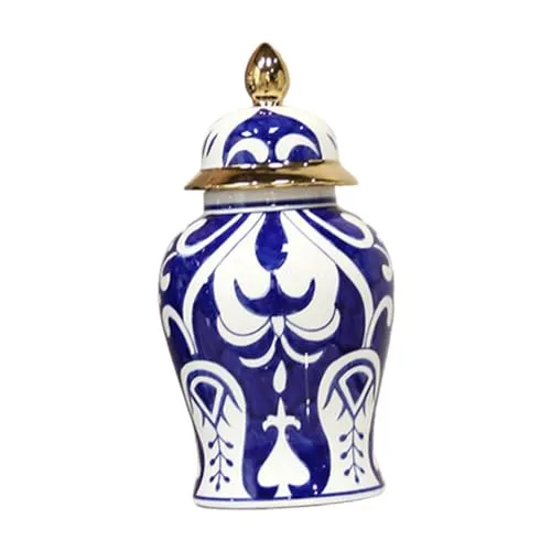 MYADDICTION Ceramic Ginger Jar Vase Decor Porcelain Decor Jar for Table Wedding Interior