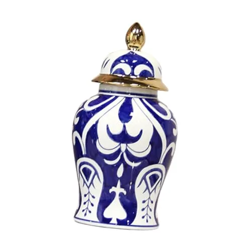 MYADDICTION Ceramic Ginger Jar Vase Decor Porcelain Decor Jar for Table Wedding Interior