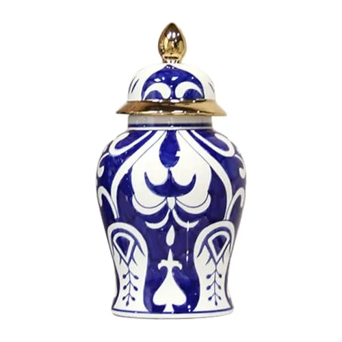 MYADDICTION Ceramic Ginger Jar Vase Decor Porcelain Decor Jar for Table Wedding Interior