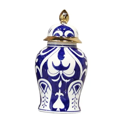 MYADDICTION Ceramic Ginger Jar Vase Decor Porcelain Decor Jar for Table Wedding Interior
