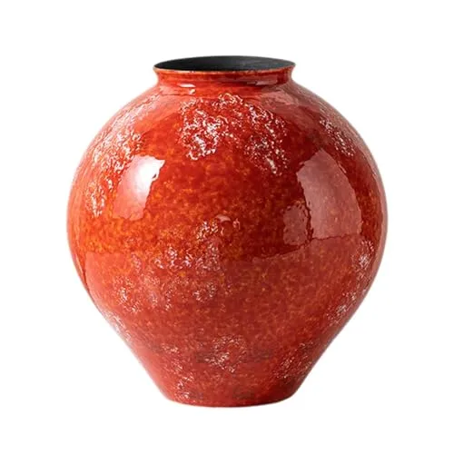 MYADDICTION Red Ceramic Vase Modern Flower Vases for Anniversary Centerpiece Living Room L