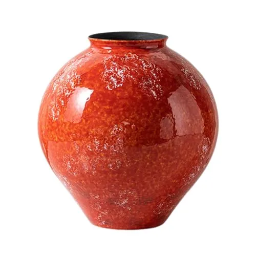 MYADDICTION Red Ceramic Vase Modern Flower Vases for Anniversary Centerpiece Living Room L