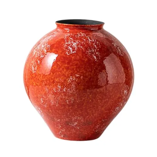 MYADDICTION Red Ceramic Vase Modern Flower Vases for Anniversary Centerpiece Living Room L