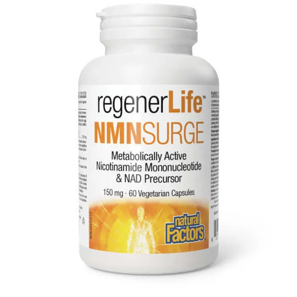 Natural Factors NMNSurge, RegenerLife 60 Veg Capsules