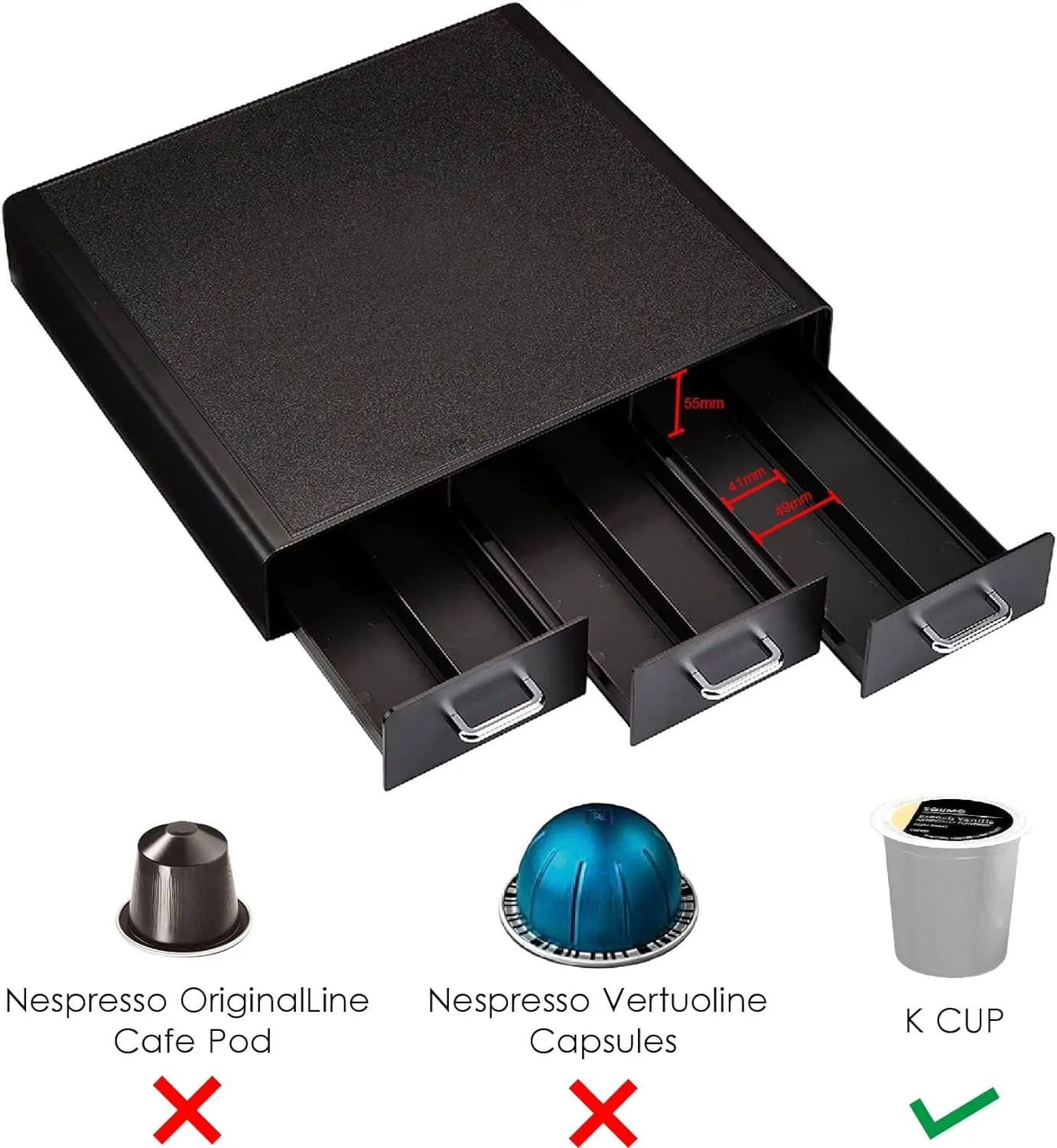 New Amazon Basics Coffee Pod Storage Drawer for K-Cup Pods, 36 Pod Capacity, Black Retails $45 