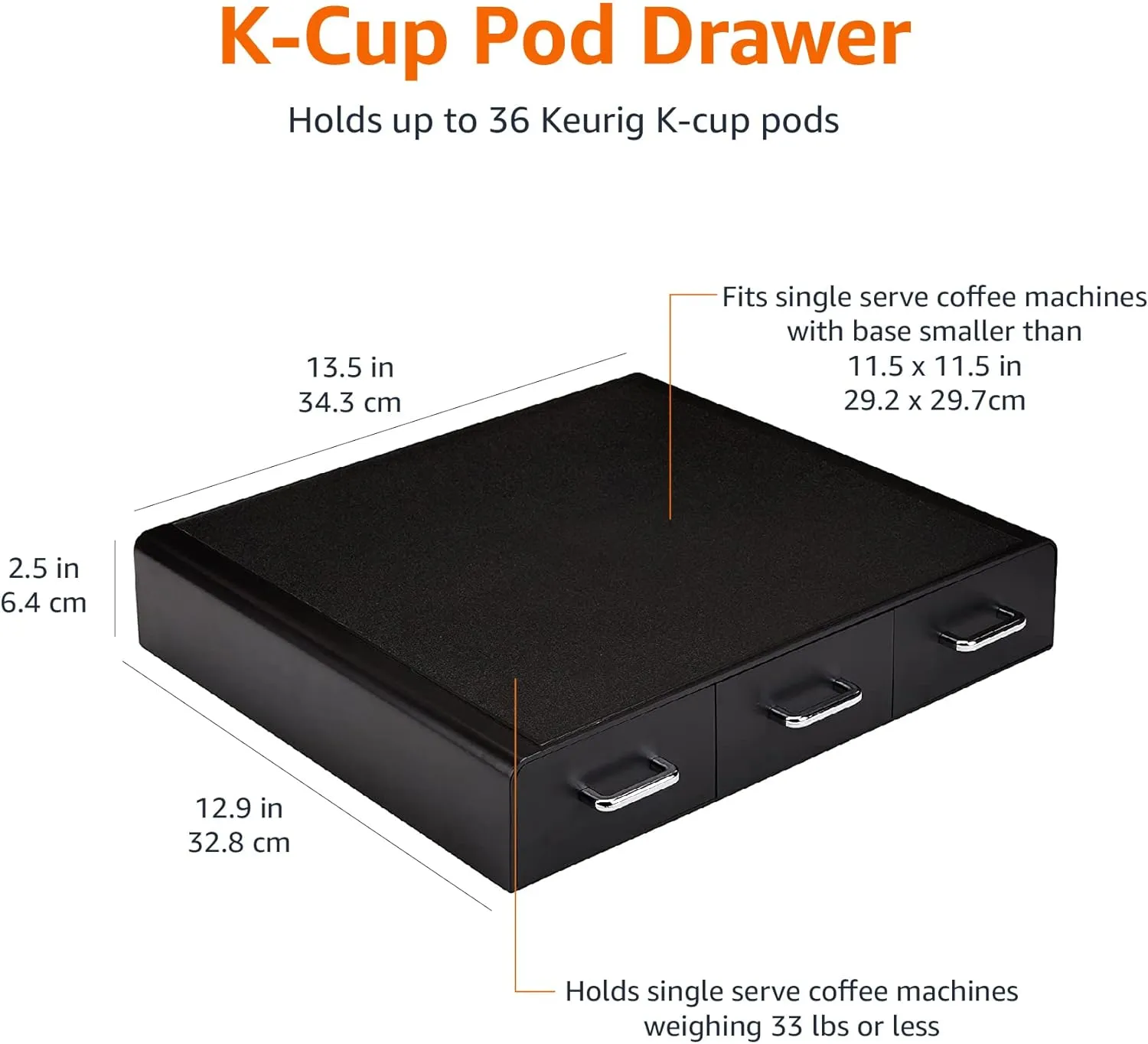 New Amazon Basics Coffee Pod Storage Drawer for K-Cup Pods, 36 Pod Capacity, Black Retails $45 