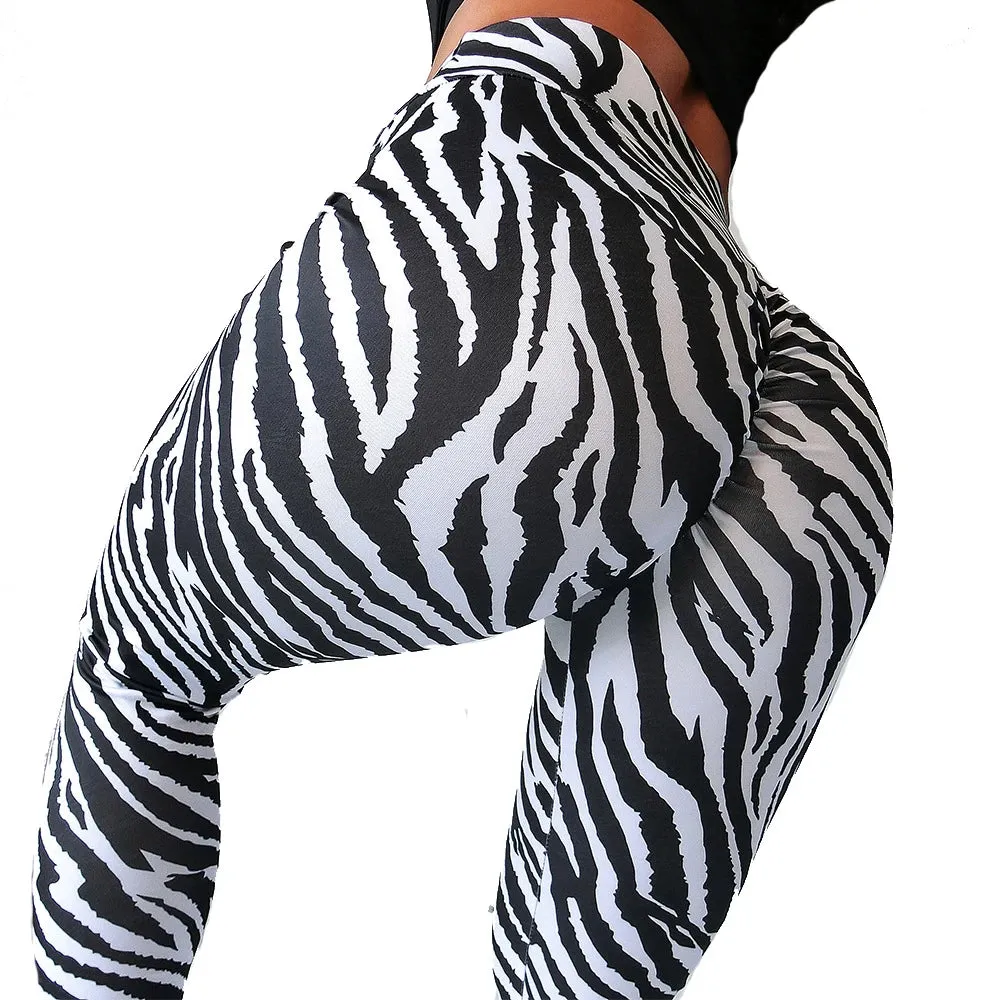 New Gym Wear Sports Black White Leopard Printed Leggings Women Soft Workout Fitness Leggins Outfits Yoga Pants High Waist Tight