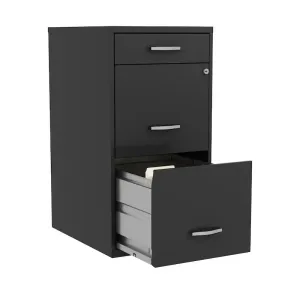 New Hirsh Soho Organizer Space Solutions - Vertical filing cabinet - 3 drawers - metal - black! 1 dent on back left corner & Minor cosmetic marks from transport shown in pics! Retails $295 
