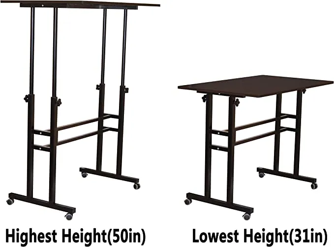 New in box! Akway Computer Desk Work from Home Table Bureau Debout Standing Desk with Wheels 39.4 x 23.6 inches Height Adjustable Desk Sit Stand Desk Rolling Cart, Black ZLD-100-HHT-CA