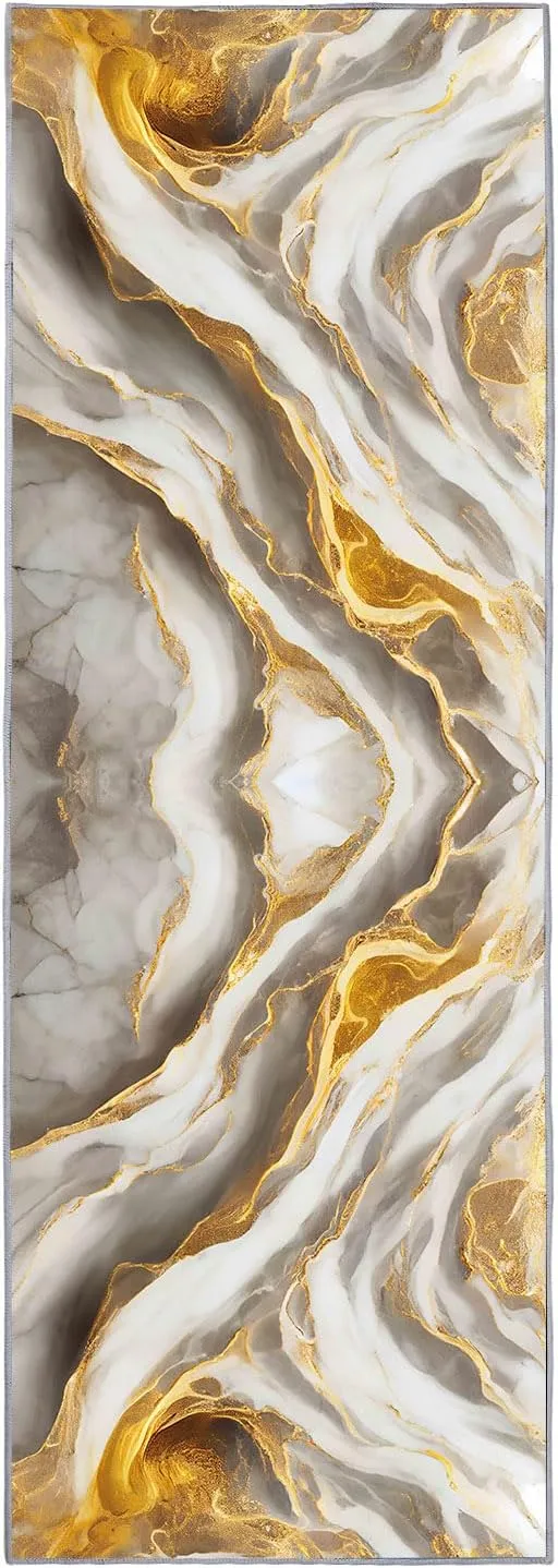 NEW Marble Texture Runner Rug Mat for Hallway 2 Ft x 20' Ft Anti Skid Composite Material Bottom for Hallway, Kitchen, Entryway, Living Room & Bedroom, Retails $117 