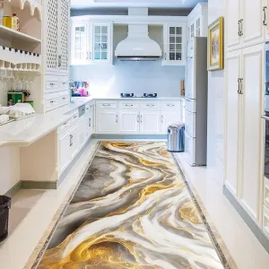 NEW Marble Texture Runner Rug Mat for Hallway 2 Ft x 20' Ft Anti Skid Composite Material Bottom for Hallway, Kitchen, Entryway, Living Room & Bedroom, Retails $117 