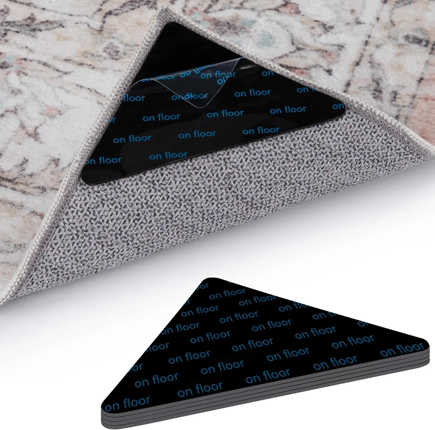 NEW Mcadore 4 Pack Rug Gripper Pads, Reusable and Washable Rug Gripper for Area Rugs