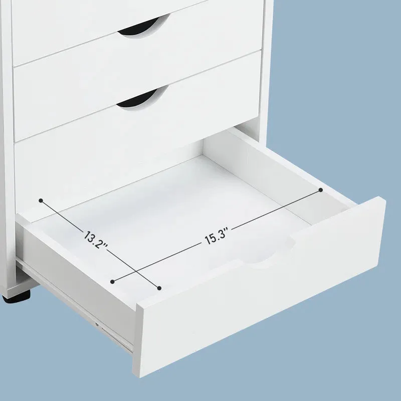 NEW Retails $410 Fully Assembled Ayani 18.8"W 7-Drawer Mobile Makeup Storage File Cabinet, White