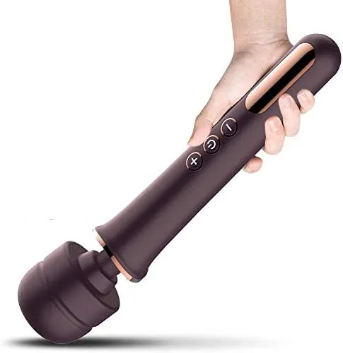 New sealed Electric Massager with 10 Modes, MANFLY Rechargeable Handheld Back Massager (Purple)