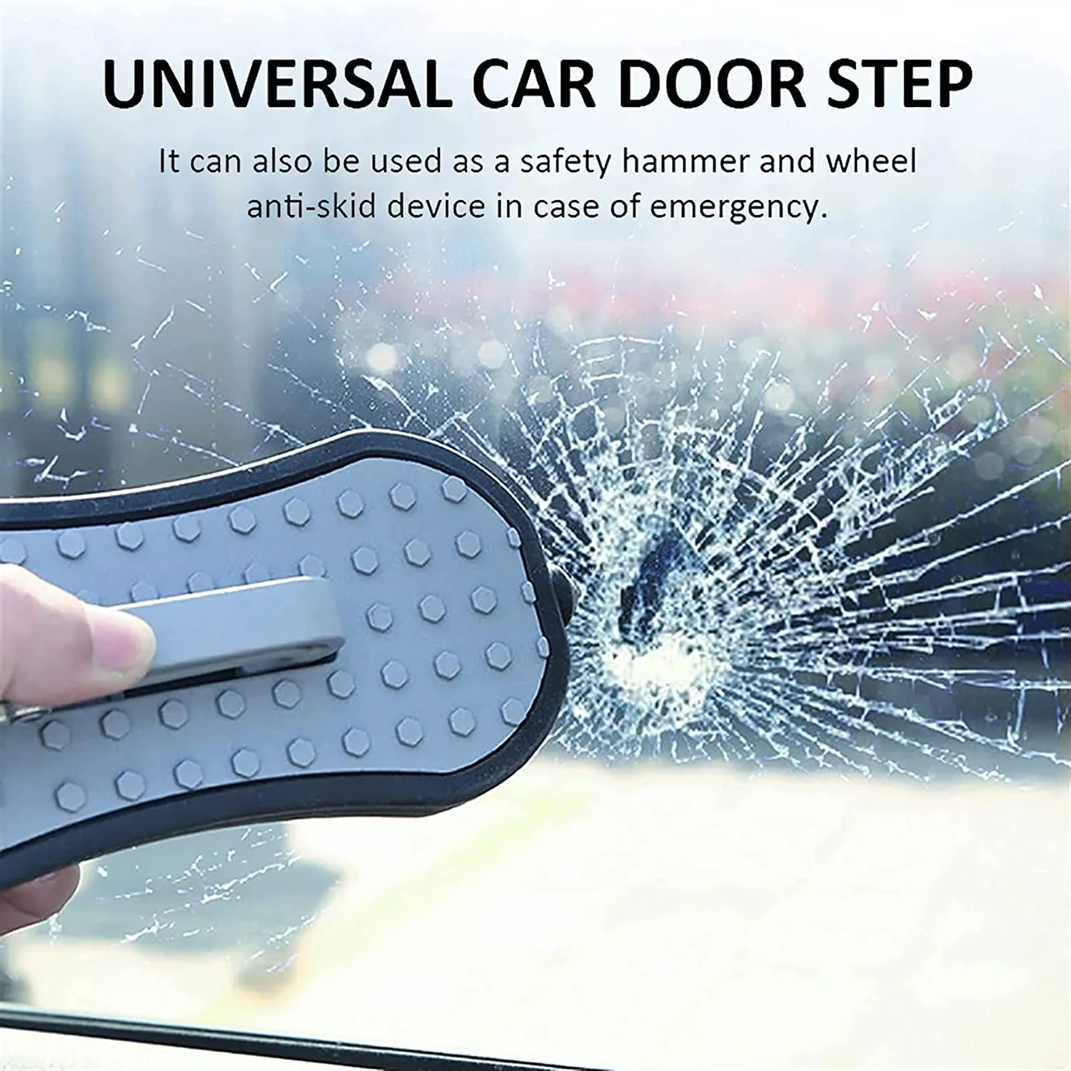 New Vehicle Doorstep Multi-tool, Folding Ladder U Shaped Hook Pedal Foot Pegs Side Step, Allows Easy Access to Rooftop with Safety