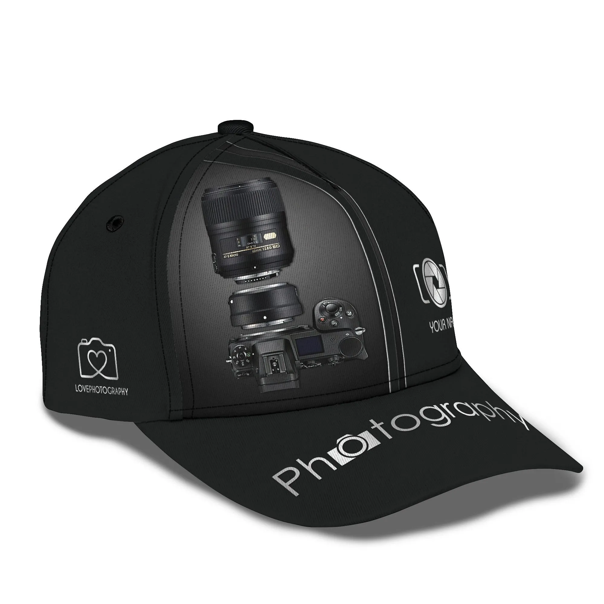 NK Camera 3D Baseball Cap Photographer Cap Photography Custom Classic Cap