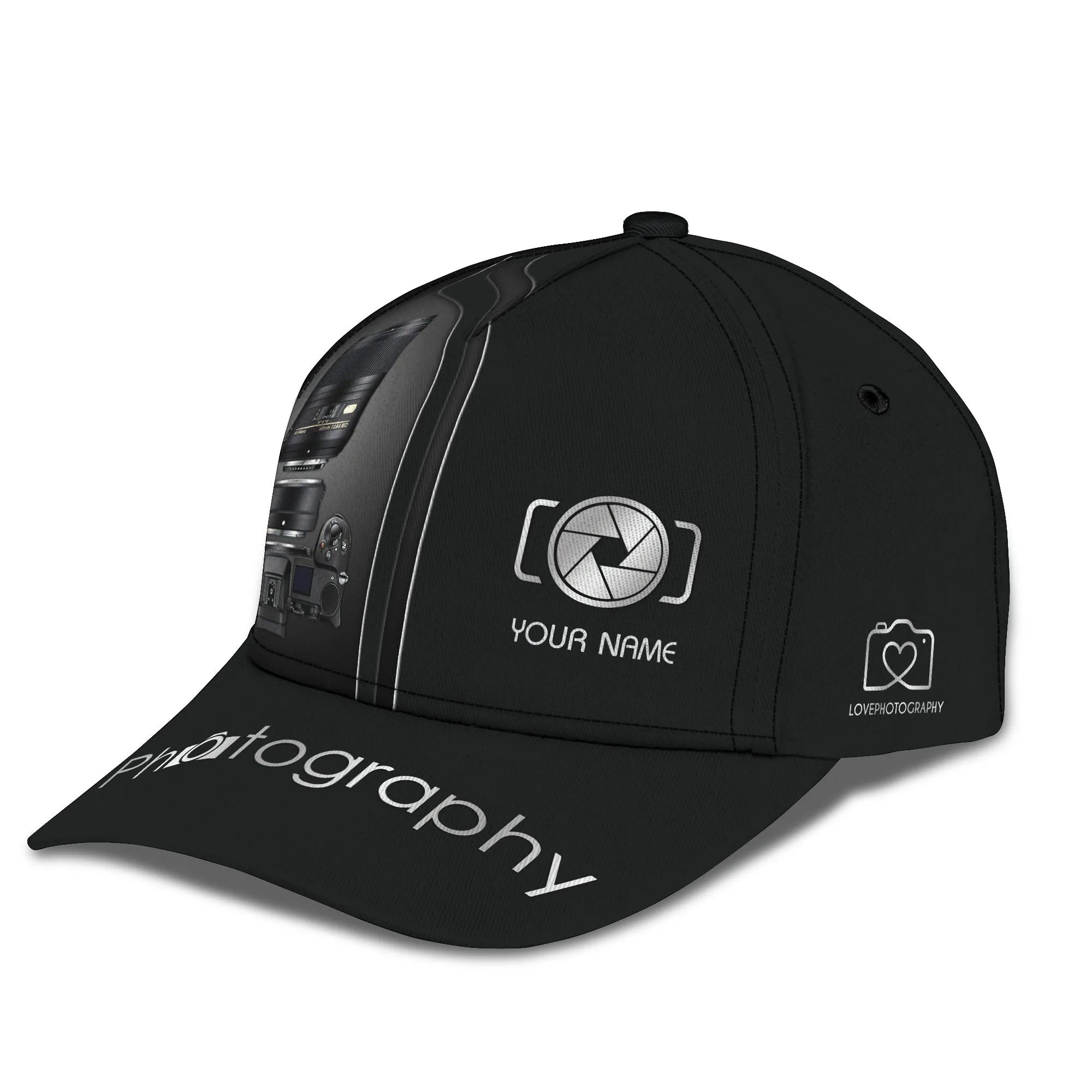 NK Camera 3D Baseball Cap Photographer Cap Photography Custom Classic Cap