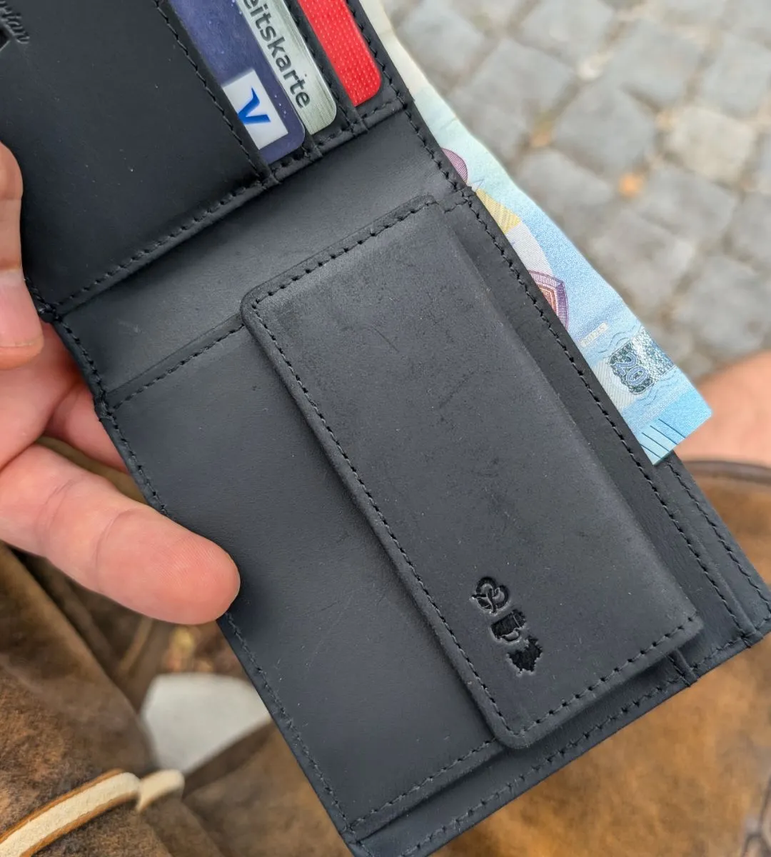 Oktoberfest™️ - Ledergeldbeutel, schwarz