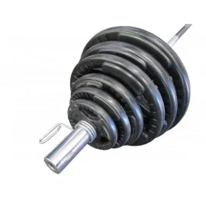 Olympic Rubber Coated Tri Grip Plate & Barbell Package | 80kg