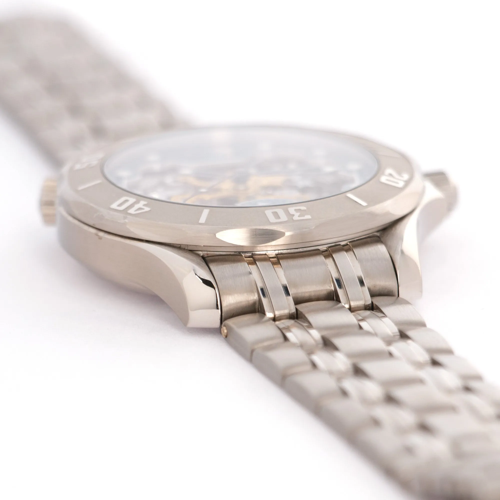 Omega White Gold Seamaster Skeleton 50th Anniversary Watch