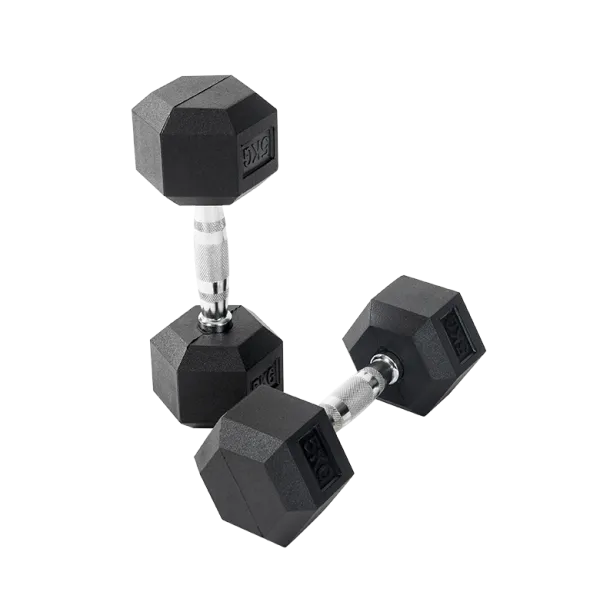 ORBIT DUMBELLS RUBBER HEX PAIR 7KG