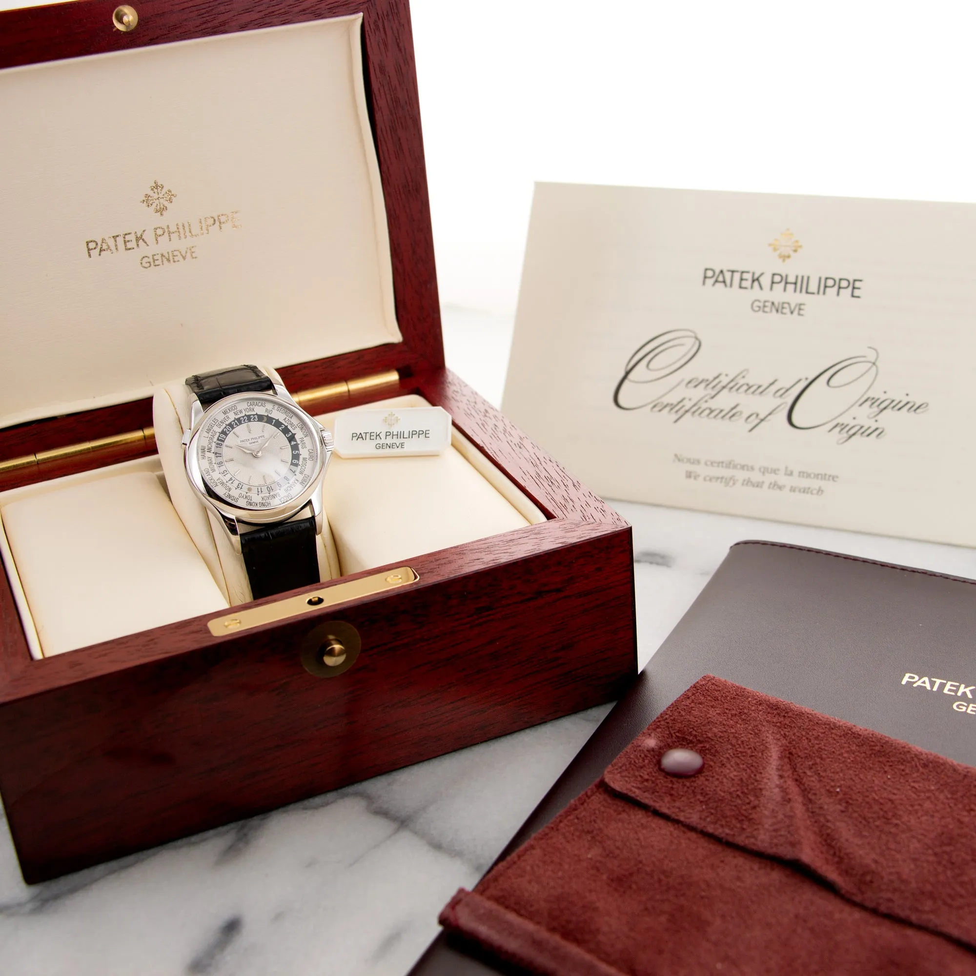 Patek Philippe White Gold Travel Time Watch Ref. 5110 with Original Box and Papers