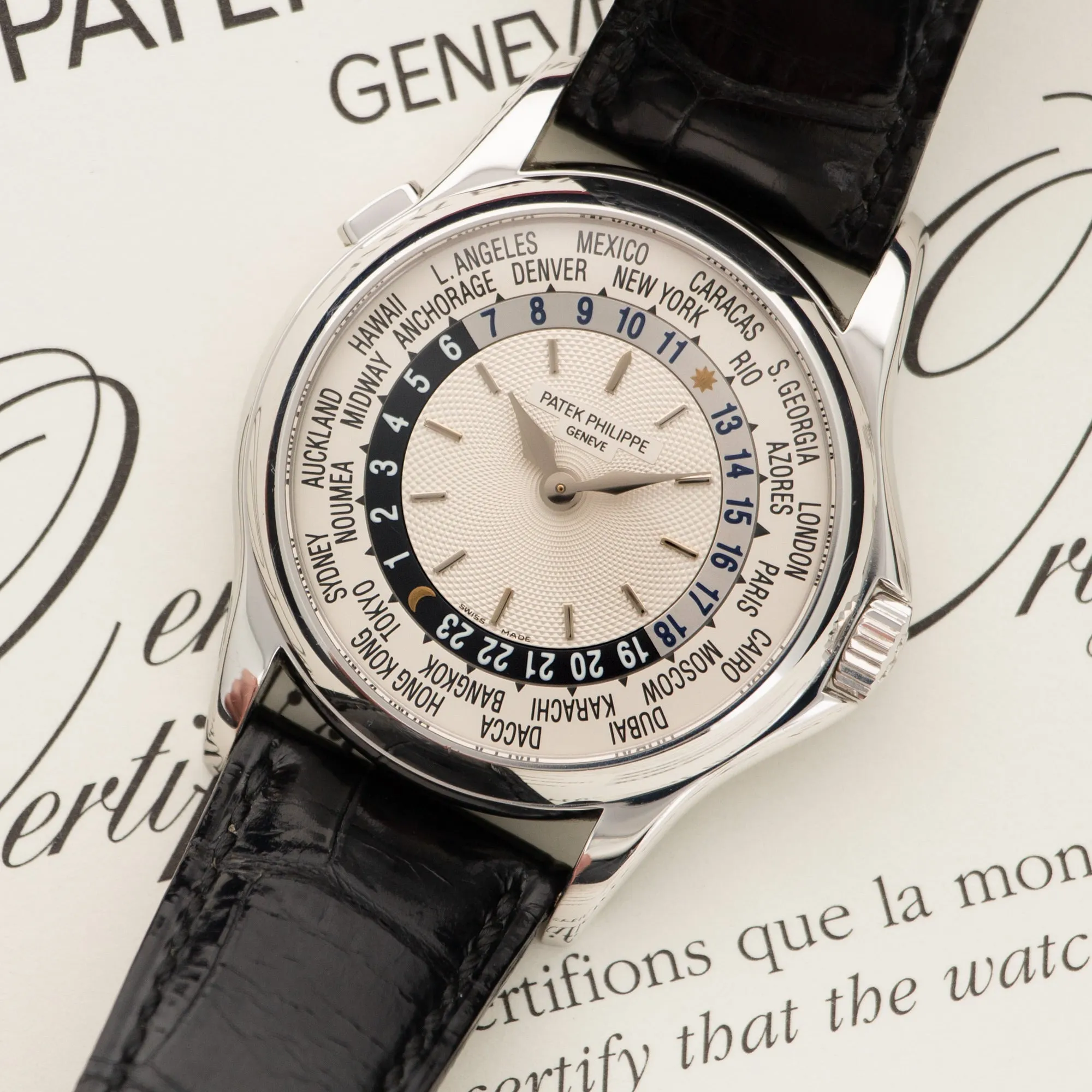 Patek Philippe White Gold Travel Time Watch Ref. 5110 with Original Box and Papers