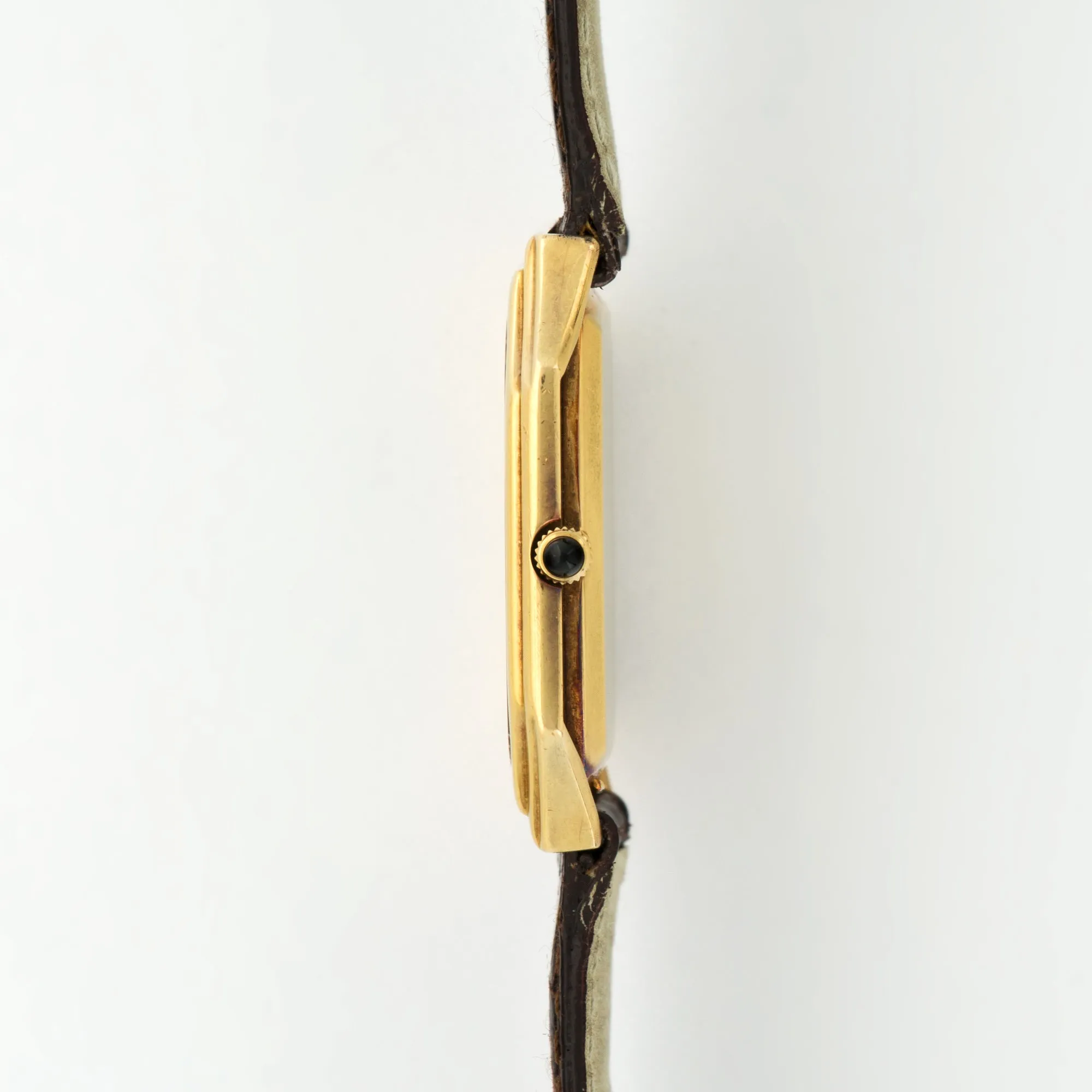 Patek Philippe Yellow Gold Onyx Dial Strap Watch Ref. 3729