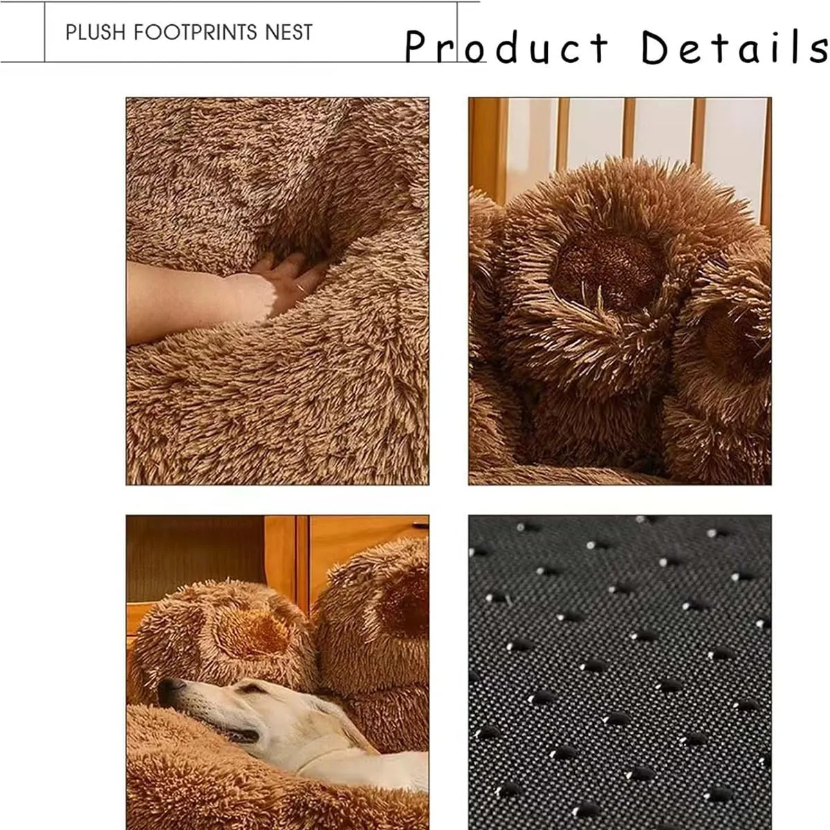 Paw Shaped Pet Bed, Soothing Paw Dog Bed, Bear Paws Dog Bed, Cute Bear Paw Shape Dog Bed, Dog Bed Cat Pet Sofa Cute Bear Paw Shape Comfortable Cozy (M,Brown)