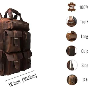 Personalized Genuine Leather Backpack
