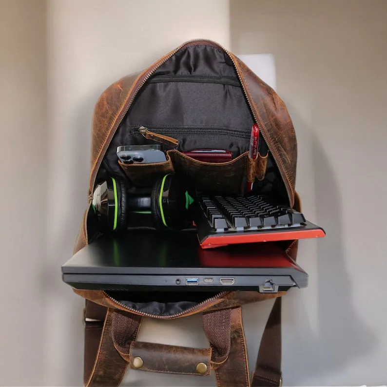Personalized Genuine Leather Backpack