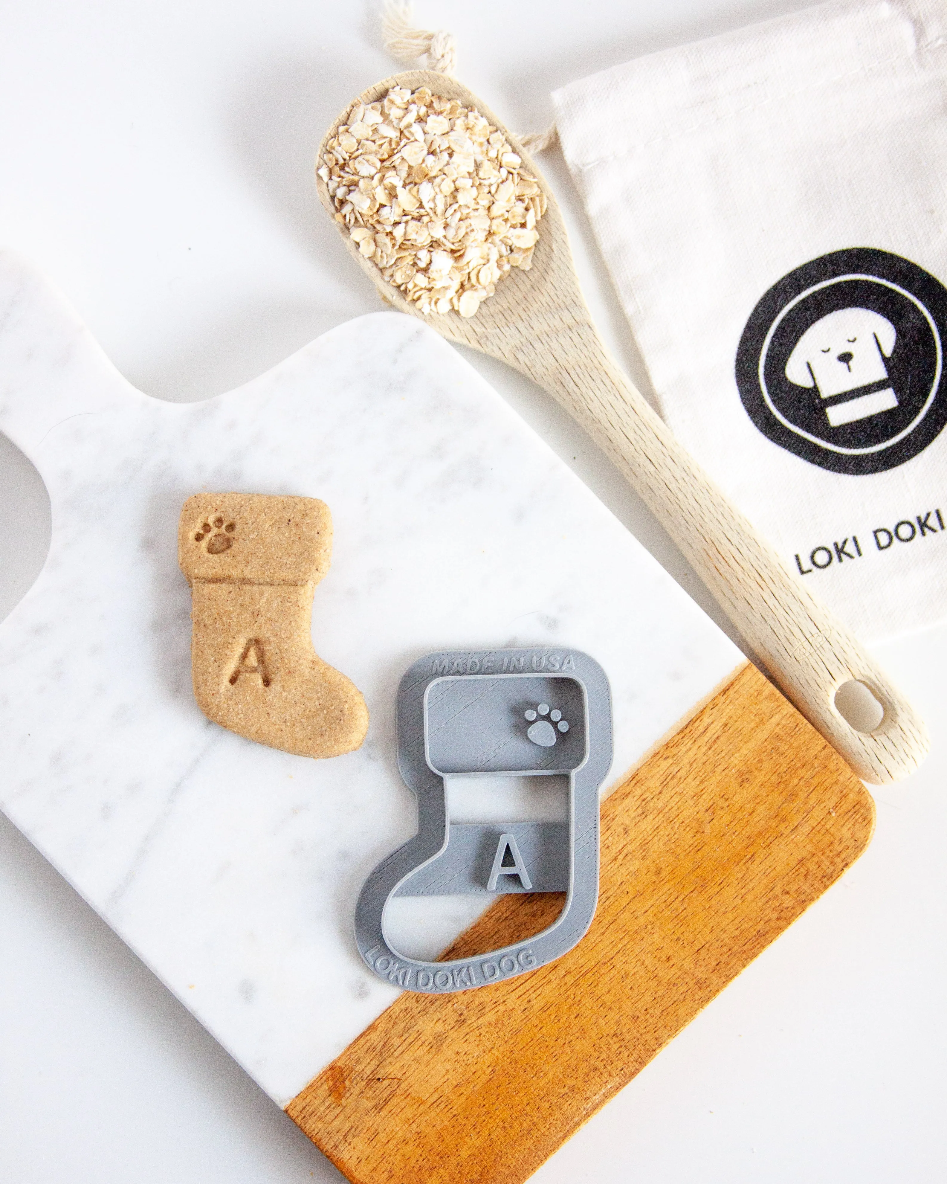 Personalized, Monogrammed Stocking Cookie Cutter-  Christmas Dog Cookie Cutter