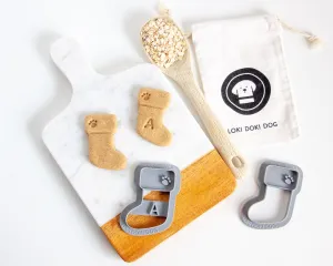 Personalized, Monogrammed Stocking Cookie Cutter-  Christmas Dog Cookie Cutter