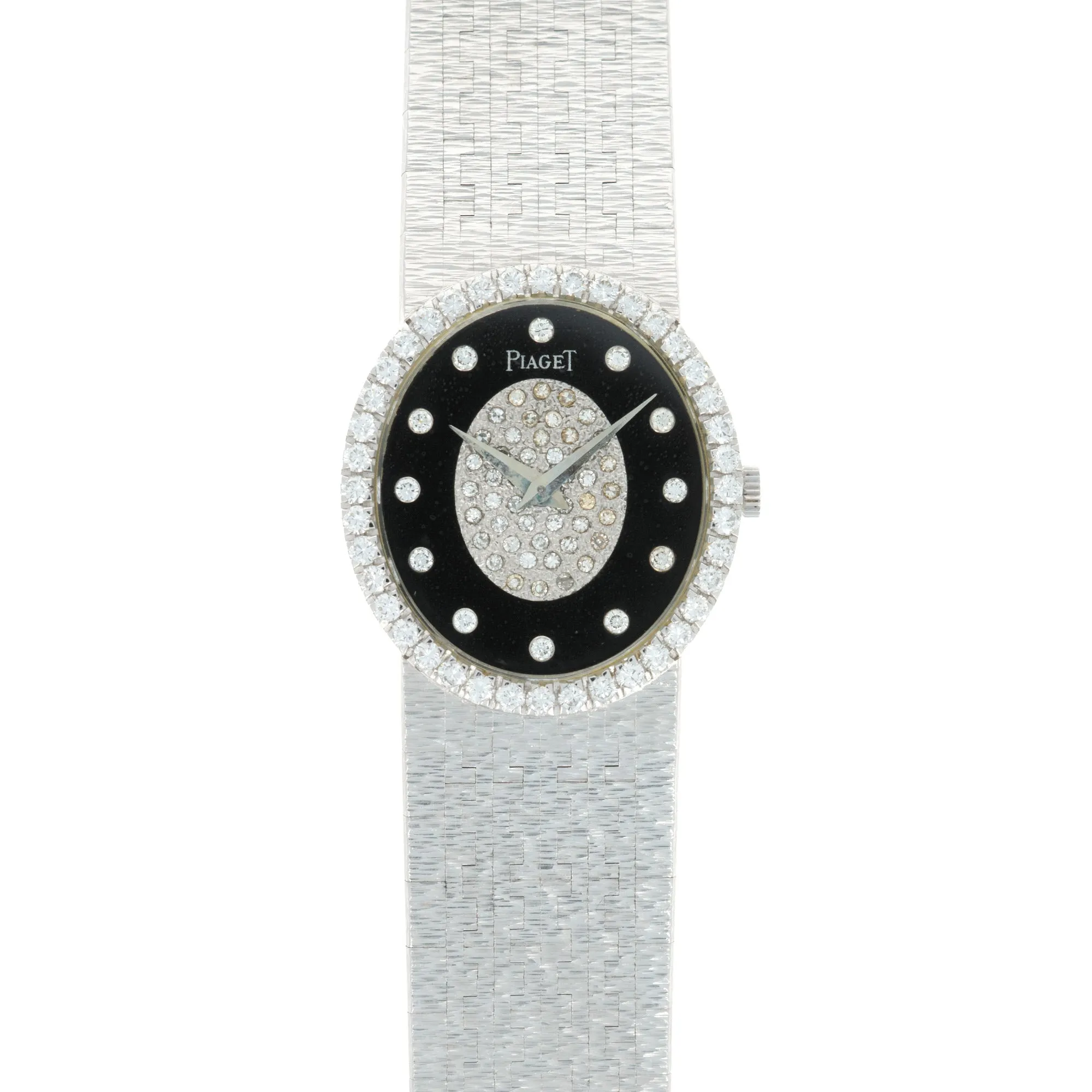 Piaget White Gold Diamond & Onyx Watch, 1970s