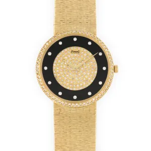 Piaget Yellow Gold Diamond & Onyx Watch
