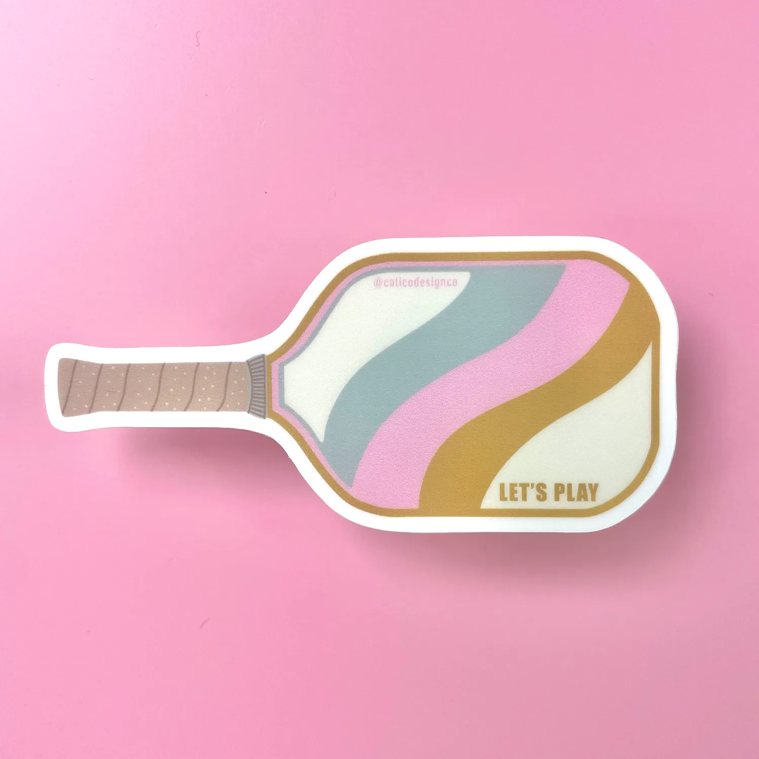 Pickleball Paddle Vinyl Sticker - Pink Pickleball Sticker