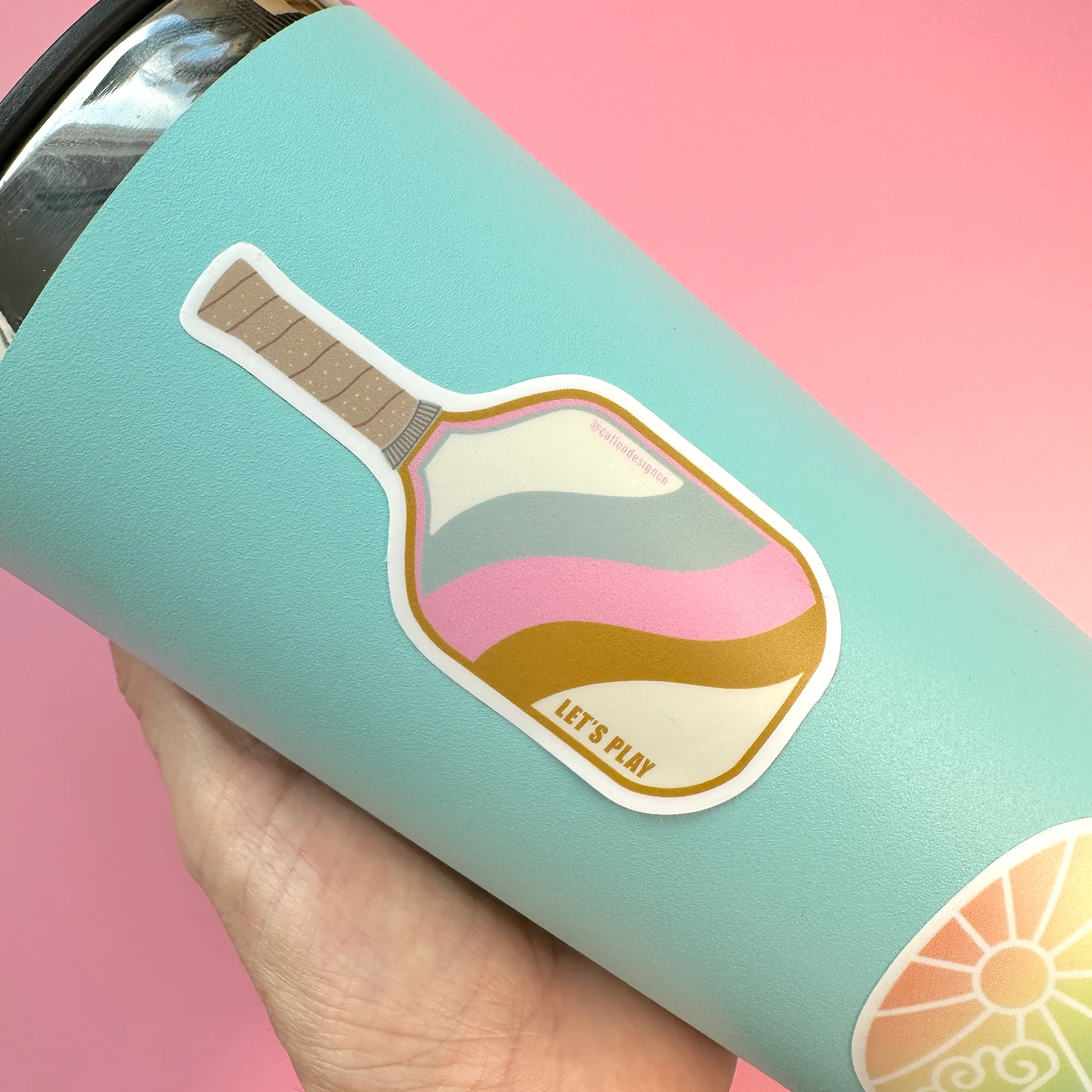 Pickleball Paddle Vinyl Sticker - Pink Pickleball Sticker