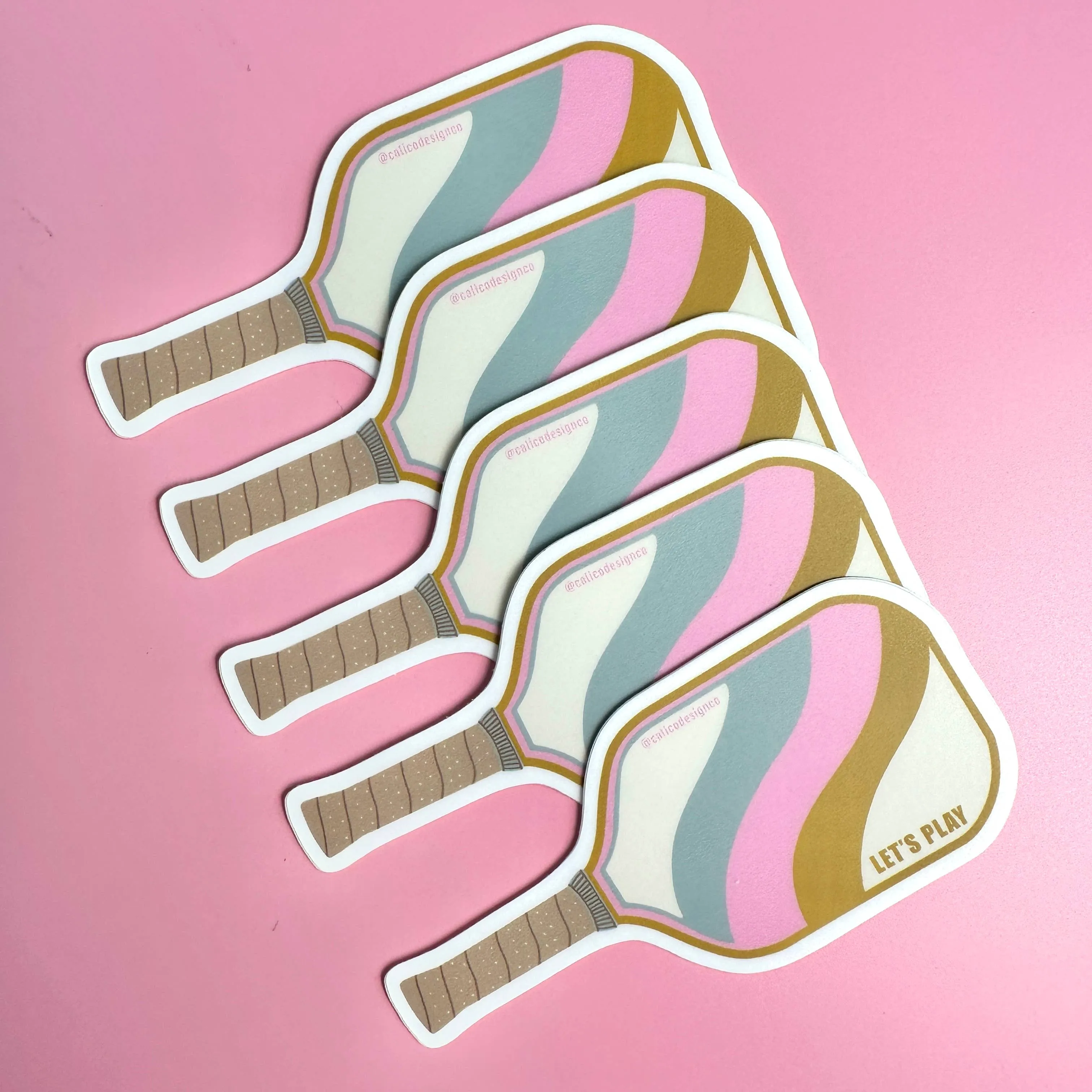 Pickleball Paddle Vinyl Sticker - Pink Pickleball Sticker