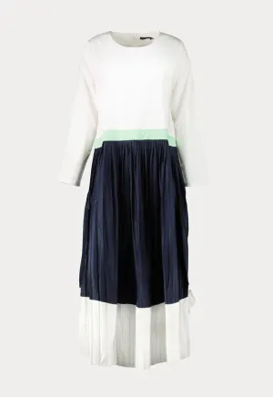 Pleated Blocking Dress