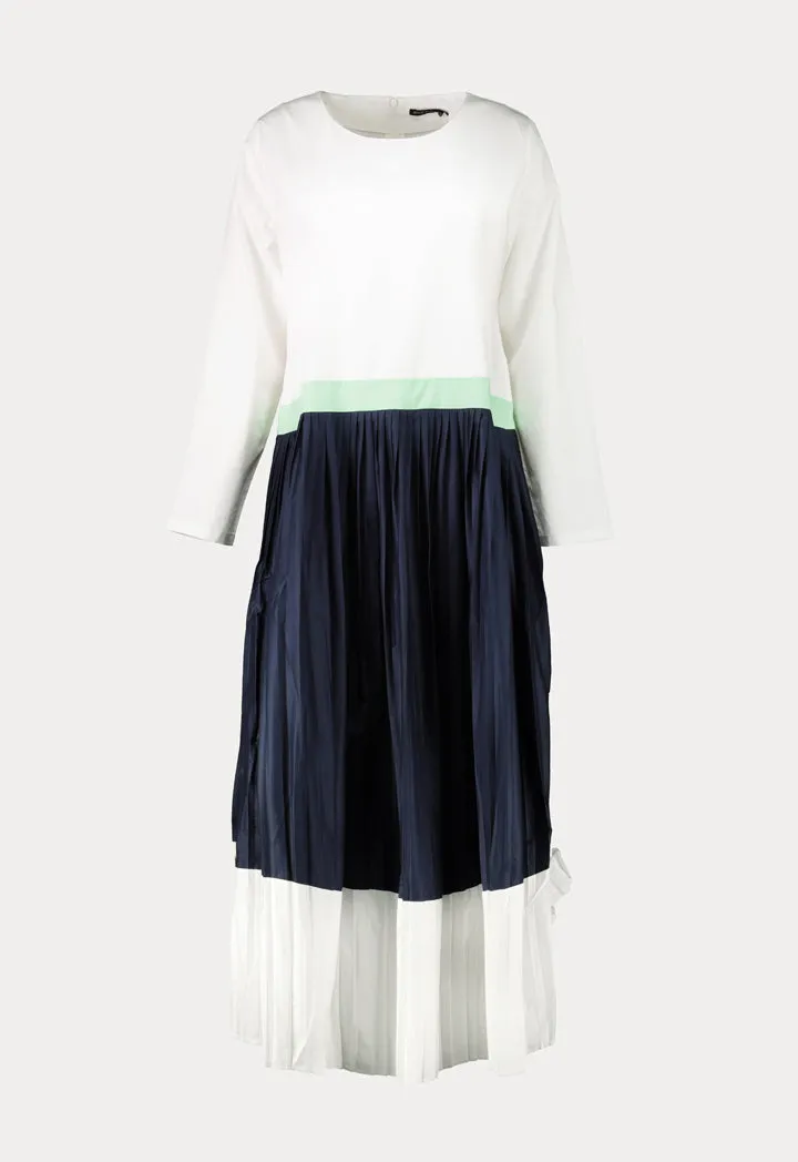 Pleated Blocking Dress