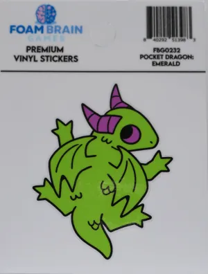 Pocket Dragon Sticker: Emerald