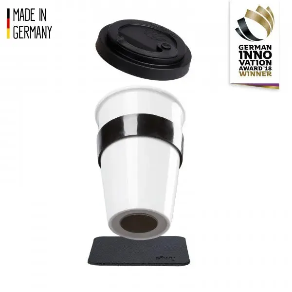 Porcelain To-Go Cup with Black Pad By Silwy