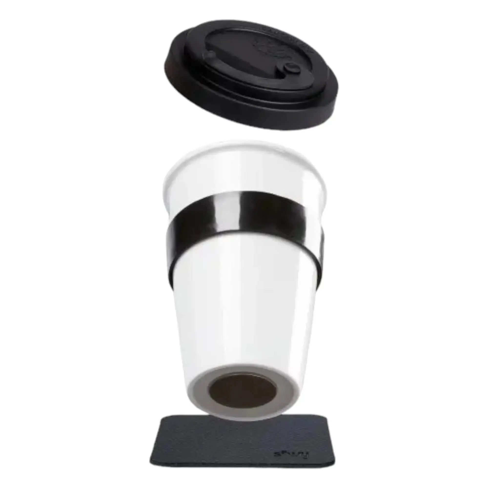Porcelain To-Go Cup with Black Pad By Silwy