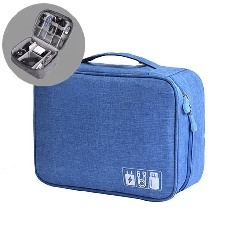Portable Digital Storage Bags Organizer USB Gear Cables Wires Charger Power Battery Zipper Phone Bag Case Accessories Item