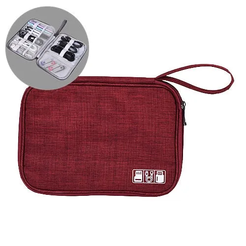 Portable Digital Storage Bags Organizer USB Gear Cables Wires Charger Power Battery Zipper Phone Bag Case Accessories Item