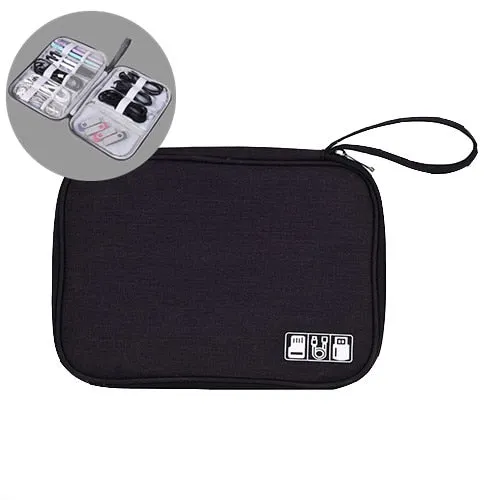Portable Digital Storage Bags Organizer USB Gear Cables Wires Charger Power Battery Zipper Phone Bag Case Accessories Item
