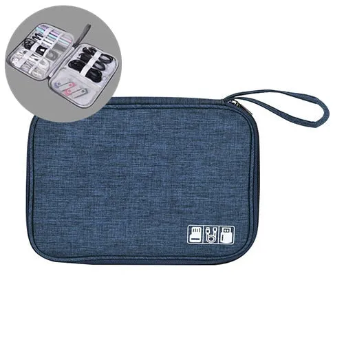 Portable Digital Storage Bags Organizer USB Gear Cables Wires Charger Power Battery Zipper Phone Bag Case Accessories Item