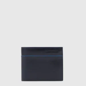 Portafoglio da Uomo Piquadro Porta Monete e Porta Documenti Rimovibile Blue Square Revamp Blu